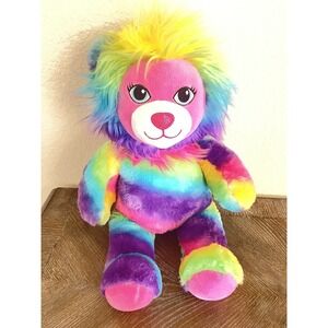 Build A Bear Workshop 17" Color‎ Craze Lion Stuffed Animal Rainbow Plush Toy